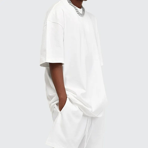 Custom Logo Men Streetwear Oversize Blank <b>Cropped</b> <b>Top</b> T-shirt 100% Cotton Heavyweight Eco-Friendly Breathable Drop Shoulder Boxy - Product Image 3