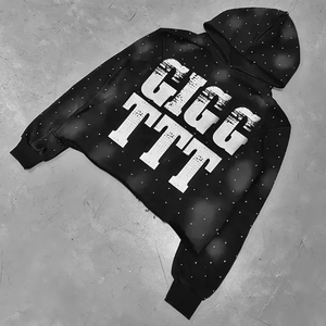 Sudadera con capucha desgastada lavada con ácido para hombre, chándal acampanado de algodón 100%, bolsillo con parche, estampado Digital, chándal de invierno hecho en Pakistán - Product Image 4