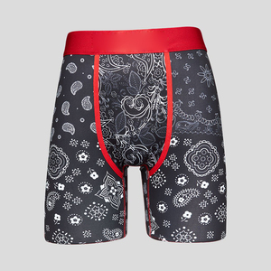 Vente en gros 100% coton Hommes Boxer Shorts Confortables et décontractés Sous-vêtements de sport Conception personnalisée Respirant Imprimé Logo Service OEM - Product Image 4