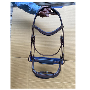 NIDA Brida anatómica de cuero de búfalo indio negro sin flash Brida de caballo ecuestre Premium cómoda y duradera - Product Image 4