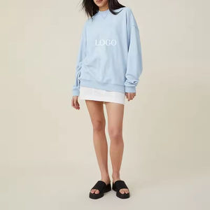 เสื้อสเวตเตอร์ผ้าฝ้ายผู้หญิงแฟชั่นใหม่เสื้อสวมหัวแบบลำลองสำหรับฤดูใบไม้ร่วงและฤดูหนาว2025มีโลโก้ด้านหน้า - Product Image 4
