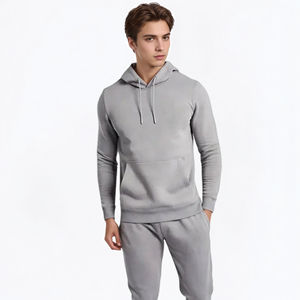 Ensemble de survêtement pour homme en molleton épais avec capuche et jogging, logo personnalisé, tenue de sport athlétique en deux pièces - Product Image 6