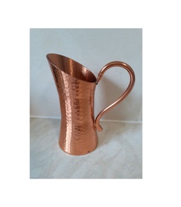 เหยือกทองแดงเพื่อสุขภาพที่มีรูปแบบตามหลักสรีรศาสตร์และปากกว้างเหมาะสำหรับเก็บน้ำอัลคาไลน์หรือเครื่องดื่มดีท็อกซ์ - Product Image 1