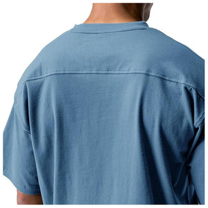 100% coton T-shirt respirant pour hommes T-shirt à manches courtes surdimensionné coupe ample O cou - Product Image 4