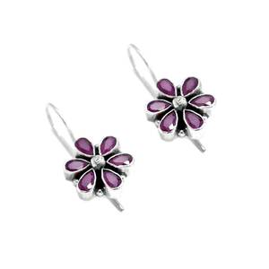 Pendientes delicados de rubí de Plata de Ley 925 con Ópalo, joyería de boda minimalista de moda para regalo de aniversario - Product Image 3