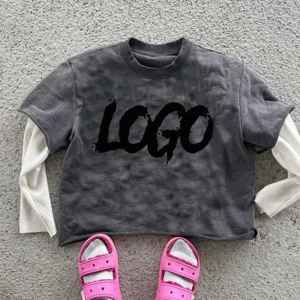 Unisex Heavyweight 300 GSM 100% Cotton <b>Long</b> <b>Sleeve</b> Double Layer Eco-Friendly Custom Printed Summer Fashion T-Shirt - Product Image 6