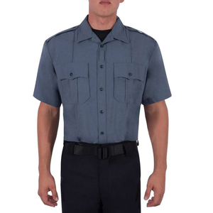 100% Cotton Customizable Quick-Dry Dress Shirts Security <b>Guard</b> <b>Uniform</b> with Short Sleeves for Spring & Summer - Product Image 1