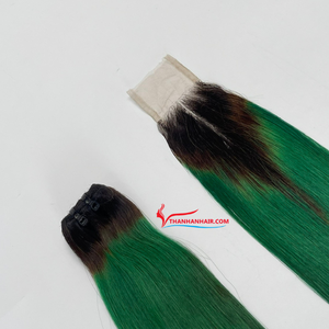 ผมต่อแบบตรงกระดูกสีเขียวไม่ผ่านกระบวนการผมคนเวียดนาม100% - Product Image 2