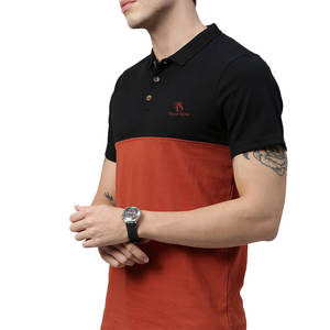 T-shirts décontractés pour hommes élégants et de haute qualité, respirants, anti-plis, avec logo personnalisé imprimé, motif uni, en coton/polyester - Product Image 4