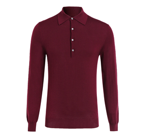 เสื้อยืดโปโลแขนยาวคอปกมีกระเป๋าสำหรับผู้ชายเสื้อโปโล100% ทรงหลวมพิมพ์โลโก้ตามสั่ง OEM - Product Image 3