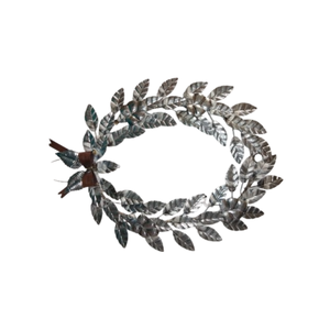 Antique Finished Metal <b>Leaf</b> Wreath <b>Decorative</b> <b>Wall</b> Hanging Wreath for Home Front Door <b>Wall</b> <b>Decorative</b> Metal Wreath - Product Image 4
