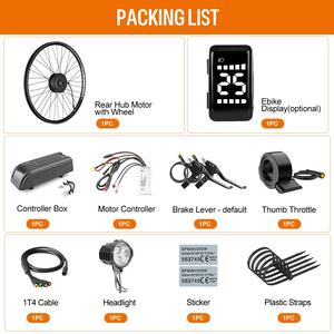Комплект колес для электровелосипеда 20, 26, 27.5, 28, 29 дюймов: мотор-колесо, синусный контроллер, ЖК-дисплей, 250 Вт, 500 Вт, 750 Вт - Product Image 6