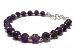 Pulsera Cristal Amatista ajuste de cuentas Pulsera Cristal Piedra preciosa Curación Joyería de moda Hombres y mujeres Regalo EnergyMeditation - Product Image 4