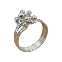 Bague en argent sterling artisanale, design de bulles organiques, bague en argent