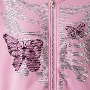 2025 vente en gros bas prix sweat à capuche pour femme bonne qualité femmes vêtements Anti-boulochage respirant strass à capuche pour les femmes - Product Image 5