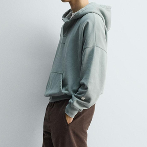 Full Sleeve With Custom Logo Design Solid Color High Quality 2026 Breathable Custom Logo Oversized Plain Pullover <b>Hoodie</b> <b>For</b> Men - Product Image 2