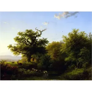 Paisaje ganado corriente acento pared Mural cocina pared Backsplash en mármol cerámica única cocina decoración azulejo Mural - Product Image 1