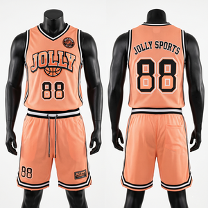 Mens basketball jersey and shorts <b>set</b> 160 GSM breathable mesh orange navy panel design tackle twill logo short <b>set</b> for men's - Product Image 5
