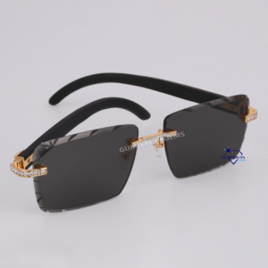 Lunettes de soleil en diamant Moissanite pour hommes et femmes, sans monture, dégradées, tendance, de haute qualité, vente en gros - Product Image 1