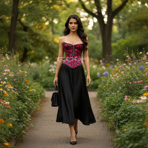 Corset haut pour femme, mode Y2K, imprimé lapin sublimé, personnalisé en gros, sexy, satin, body shaper, à lacets - Product Image 1