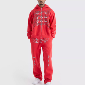 Ropa de calle para hombre, sudadera informal con capucha, pantalones de chándal, conjuntos de chándal de lana de algodón de invierno, pantalones Cargo estampados, Sudadera con capucha estampada - Product Image 1