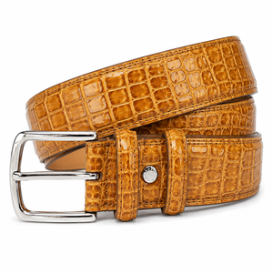 Nouvelle ceinture en cuir de luxe à boucle ardillon en alliage, motif vague dorée, en peau de vache, de haute qualité et très vendue - Product Image 5