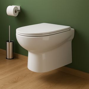 WC a muro bianco lucido in ceramica con scarico a parete da 1 - Product Image 2