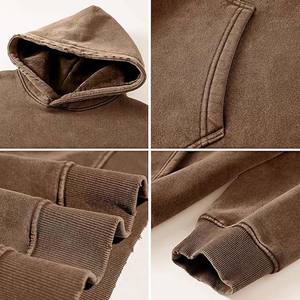 100% Cotton OEM Design Streetwear Heavy Washed <b>Grey</b> Pullover <b>Hoodie</b> Acid Wash Oversized <b>Men's</b> Wholesale Cheep Price Basics - Product Image 5