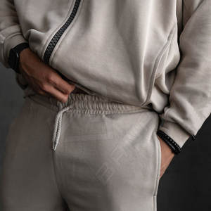 Trajes de chándal de verano para hombre con logotipo personalizado de la fábrica de Pakistán, conjuntos de Jogger de lana de alta tecnología, tejido de algodón de gran tamaño, informal, de talla grande - Product Image 5