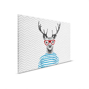 Made In Germany - Home Decor Canvas Picture Retro Deer Colorful-Peinture murale murale en noir et blanc-Stretcher Frame Art - Product Image 6