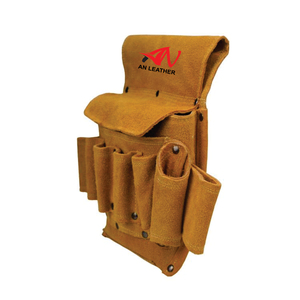 High Quality <b>Leather</b> OEM Customizable Electrician <b>Tool</b> Bag with Adjustable Strap Multi-Function Storage & Custom Design - Product Image 5