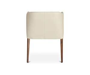 Silla de comedor Ole de diseño escandinavo, cubierta de tela de madera sólida y crema para uso en interiores y exteriores - Product Image 2