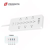 Protector de Sobretensión con Enchufe de Extensión AC+DC 17W 16 en 1, Conectores USB/DVI/VGA/DP/Tipo-C, ISO/REACH ROHS para Electrodomésticos