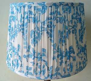 Eco-Friendly Block Print Pleated Soft <b>Shade</b> Handmade Modern Cotton Lamp Cover for Pendant Empire Lighting - Product Image 3