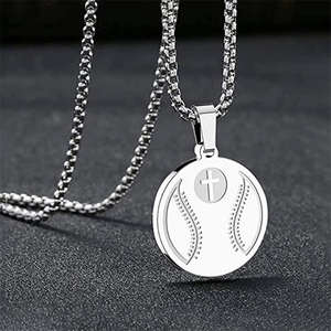 Colgante de Béisbol con Corte Brillante de Moissanita, Chapado en Oro de 14K, Plata de Ley 925, Estilo Deportivo, Colgantes Hip Hop para Hombre - Product Image 1