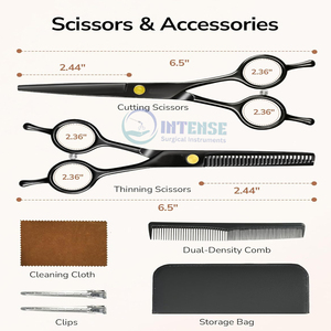 Juego de tijeras de corte de pelo profesional de acero inoxidable, tijeras de peluquería, Kit de peluquería para cortar y recortar el estilo - Product Image 4