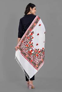 Classic Beige Kashmiri <b>Shawl</b> with Fine Embroidery Soft Wool Winter Stole Handmade Elegant <b>Wrap</b> for Everyday Style - Product Image 3