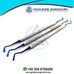 Puntas de titanio azul, instrumento de llenado de plástico plano Dental, amalgama, compuesto, dentadura restauradora, juego Dental, instrumentos quirúrgicos - Product Image 2