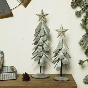 Suministros festivos y para fiestas Árbol de Navidad decorativo de madera Vajilla de metal Árbol de Navidad con chapado en plata - Product Image 3