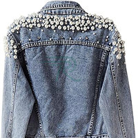 Chaqueta Vaquera de Invierno para Mujer, Estilo Casual Vintage, Transpirable, Ecológica, con Hombros Caídos y Dos Bolsillos en el Pecho, Gran Venta