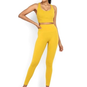 Leggings pour femmes à taille haute, couleur unie, extensibles, respirants, doux, confortables, sportifs, tricotés en spandex et nylon, toutes saisons - Product Image 1