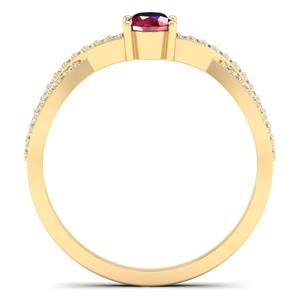 Anneaux en argent sterling 925 REYES à prix de gros pour femmes, moissanite scintillante, taille ovale, 0,5 carat, pierre précieuse rubis, bijoux - Product Image 4