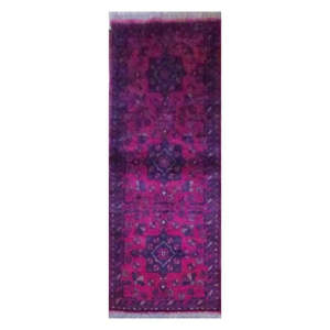 Tapis afghan noué à la main, unique en son genre, 5'0 x 2'0 Afg65 - Product Image 1
