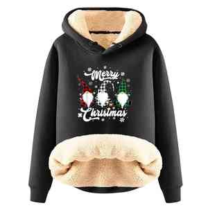 Marry Christmas Ropa de mujer Ropa deportiva Sudaderas con capucha Impresión personalizada Sudadera con capucha de lana de algodón de invierno suave de Pakistán - Product Image 6