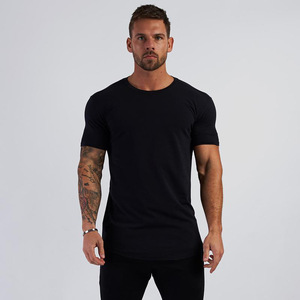 <b>Men's</b> <b>Sports</b> Running Custom logo Gym Fit Cotton Round Collar <b>T</b>-<b>shirt</b> Short Sleeve Blank Plain Workout Fitness <b>T</b>-<b>shirt</b> for <b>men</b> - Product Image 1