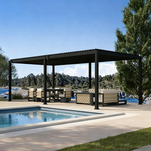 Meubles d'extérieur, design moderne, imperméable, toit bioclimatique en aluminium à lames orientables, pergola motorisée, éclairage LED, balcon, respectueux de l'environnement - Product Image 3