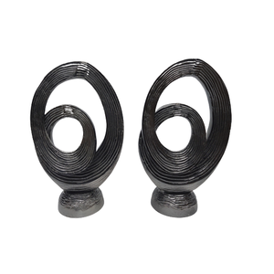 Escultura de forma redonda de tendencia moderna, Color negro para decoración de habitación de Hotel de lujo, adornos, proveedor de decoración moderna para el hogar - Product Image 3