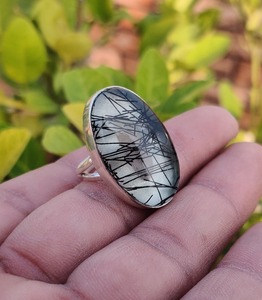 925 solide en argent Sterling fait à la main pierre précieuse noir rutile Spinner anneau 925 pierre solide cadeau de mariage naturel mode anneau bijoux - Product Image 3