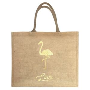 Logo personnalisé écologique Jute lin fourre-tout sac de shopping lavable sac de plage vierge avec fenêtre de jute pour les promotions - Product Image 3