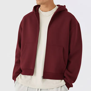 Sweat à capuche à prix avantageux, en laine peignée 100% coton, coupe régulière, épaules tombantes, sans cordons, lourd, pour hommes, automne - Product Image 4